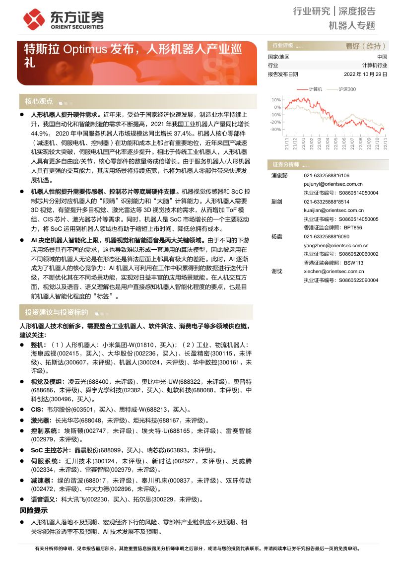 65-【东方证券】特斯拉Optimus发布,人形机器人产业巡礼