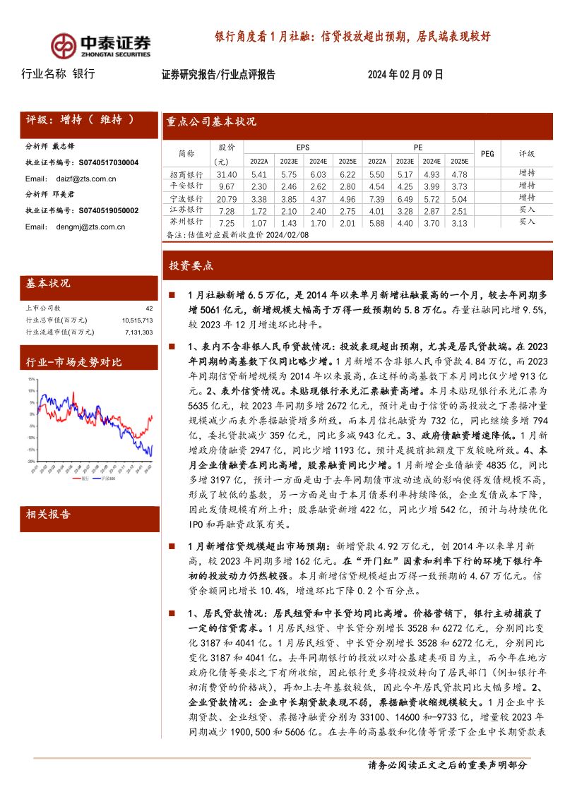 50-【中泰证券】银行业银行角度看1月社融:信贷投放超出预期,居民端表现较好
