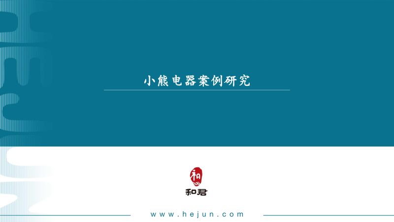 【和君】小家电行业案例研究