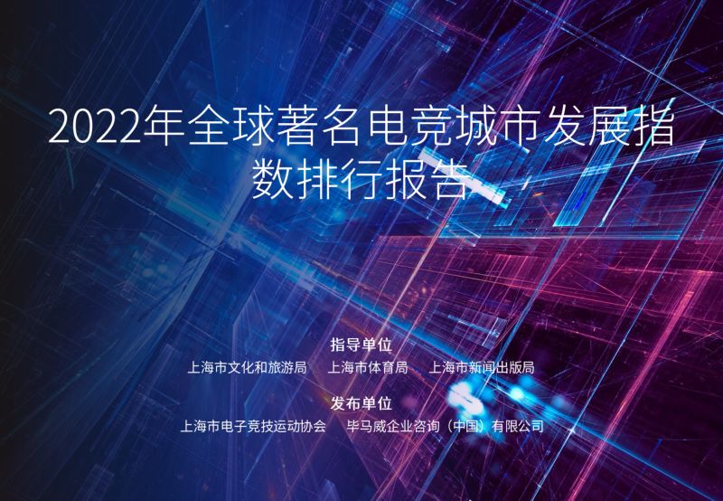 [上海市文化和旅游局]2022年全球著名电竞城市产业发展指数与排行报告
