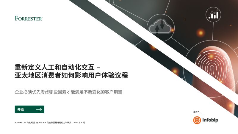 [FORRESTER]重新定义人工和自动化交互亚太地区消费者如何影响用户体验议程