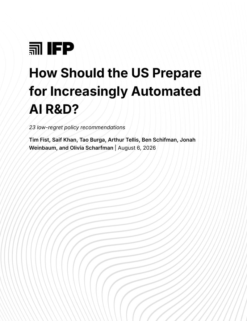 IFP:2026美国如何应对日趋自动化的 AI 研发报告:23项低风险政策建议(英文版)