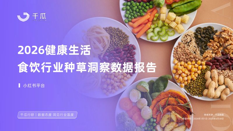 千瓜数据:2026健康生活食饮行业种草洞察数据报告(小红书平台)