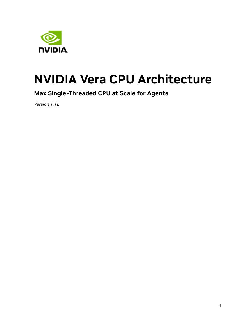 英伟达:2026 Vera CPU 架构白皮书(英文版)