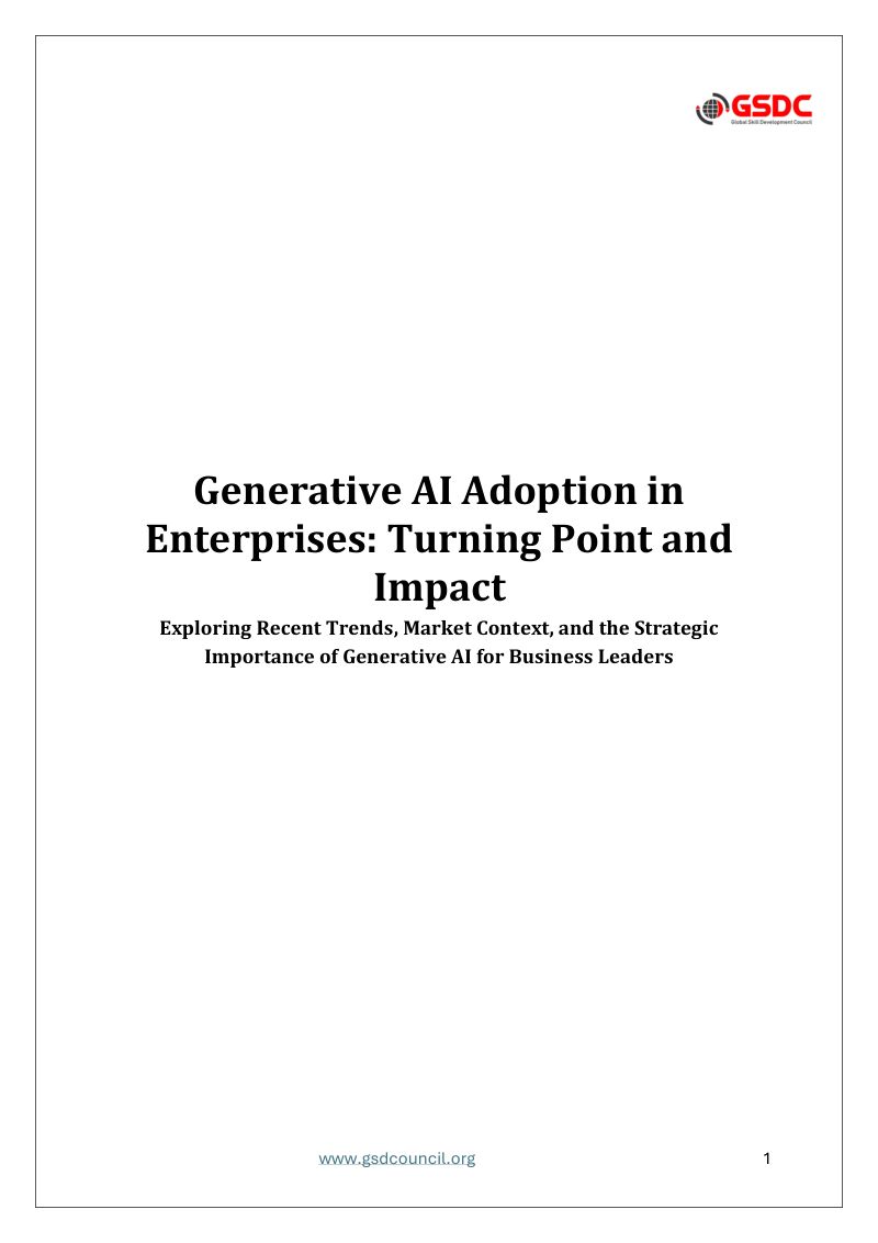 GSDC:2026企业生成式 AI 采纳研究报告:转折点与业务影响(英文版)