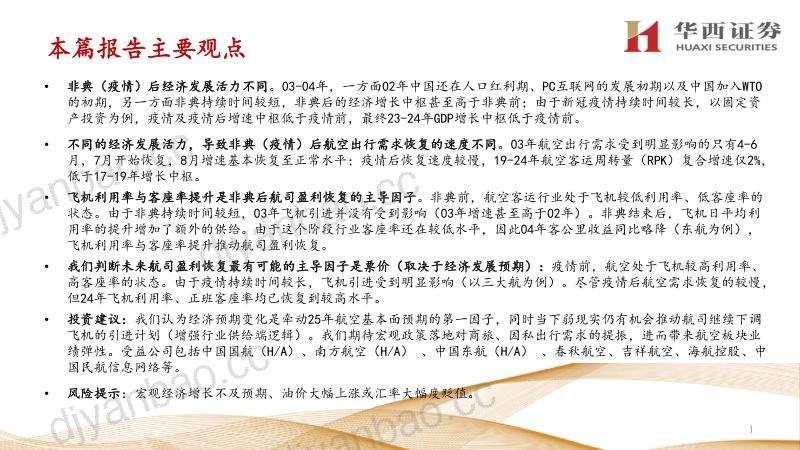 交运行业航空序列深度研究5:03年非典后航空复盘-250306(39页) 第2页