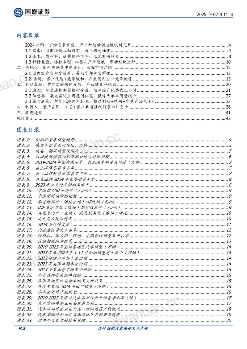 汽车零部件行业深度:出海+国产替代推动发展智驾+机器人打开新增量-250211(43页) 第2页