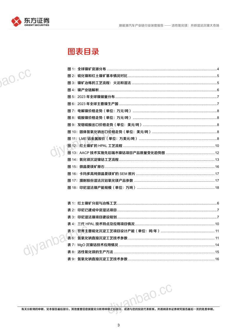 新能源汽车产业链行业：活性氧化镁开辟湿法沉镍大市场-250111（22页） 第3页