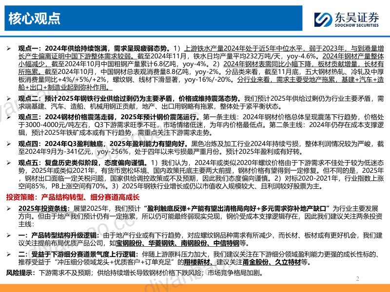 2025年钢铁行业年度策略:供需结构持续优化盈利有望触底回暖-241218(37页) 第2页