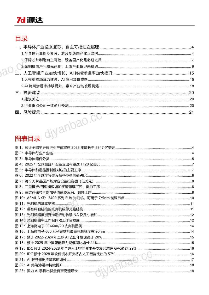 电子行业2025年年度策略：关注半导体行业自主可控及AI终端繁荣两大主线-241217（22页） 第2页