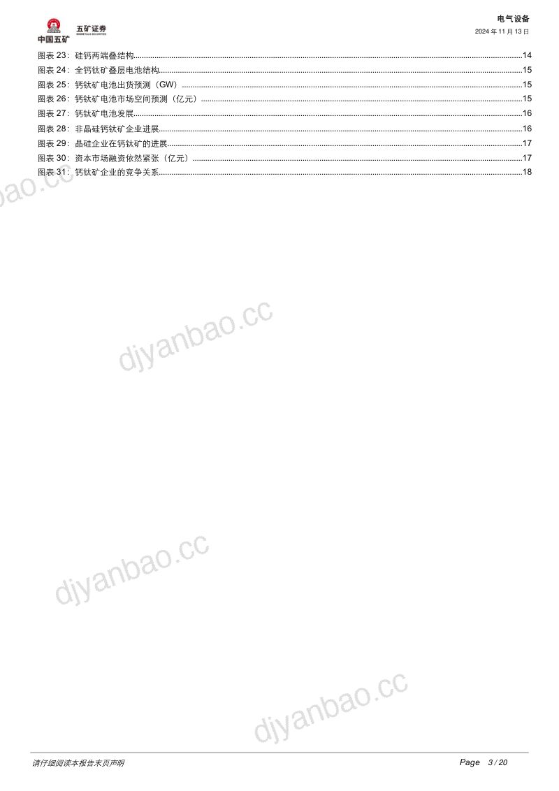 追风逐光系列三:钙钛矿电池如何引领光伏技术迭代-241114(20页) 第3页