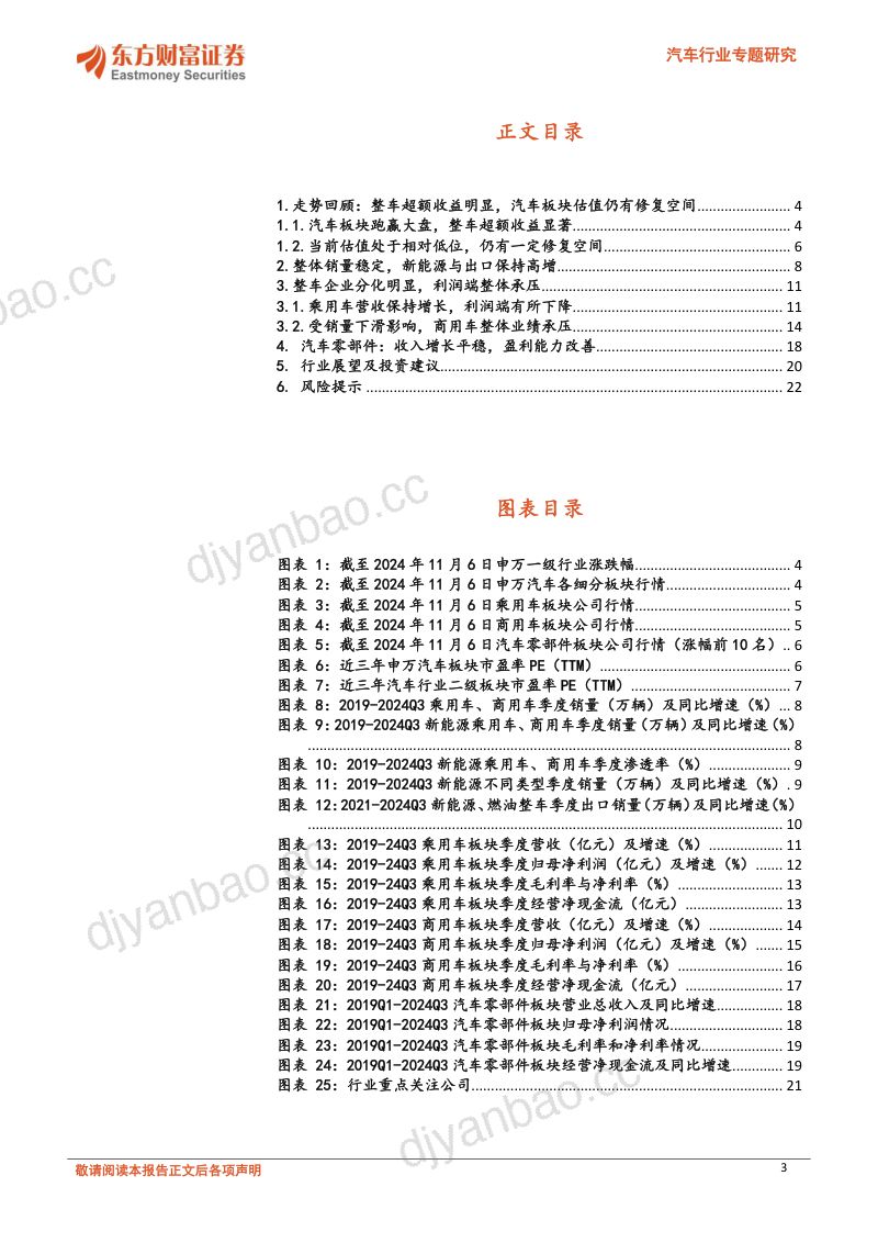 汽车行业专题研究:行业销量整体平稳汽零板块盈利改善-241108(23页) 第3页
