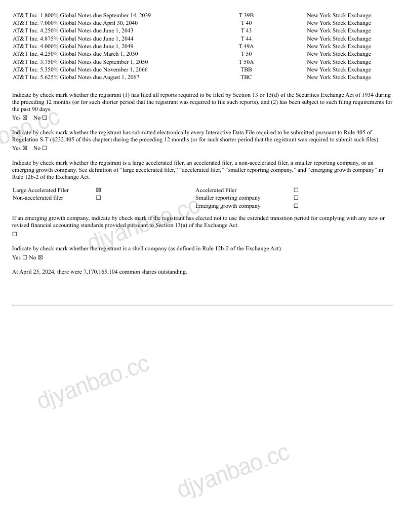 美国电话电报公司（AT&T）2024年第一季度财报（英文版）（44页） 第2页