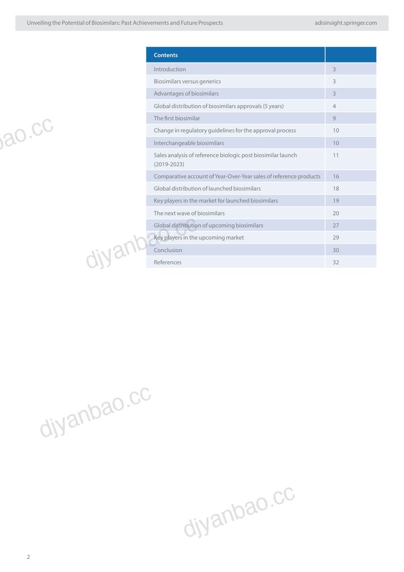 AdisInsight:2024探索生物类似药的潜力:历史成就与未来前景研究报告(英文版)(37页) 第2页