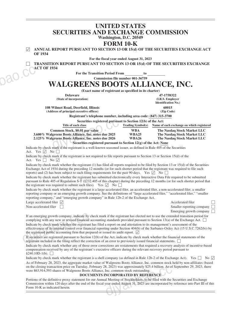 沃博联(WALGREENS BOOTS ALLIANCE)2023年年度报告(英文版)(164页) 第3页
