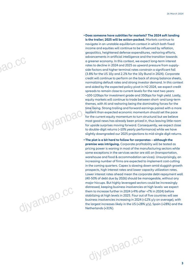 安联:2024-2025全球经济预测软着落尚未结束(英文版)(28页) 第3页