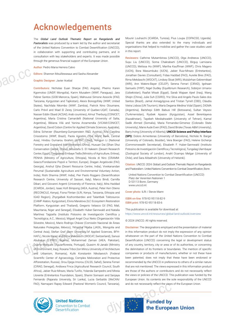 UNCCD：2024全球牧场和牧民土地展望专题报告（英文版）（110页） 第3页