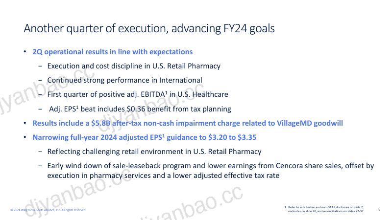 沃博联(WALGREENS BOOTS ALLIANCE)2024财年第二财季财报(英文版)(38页) 第3页