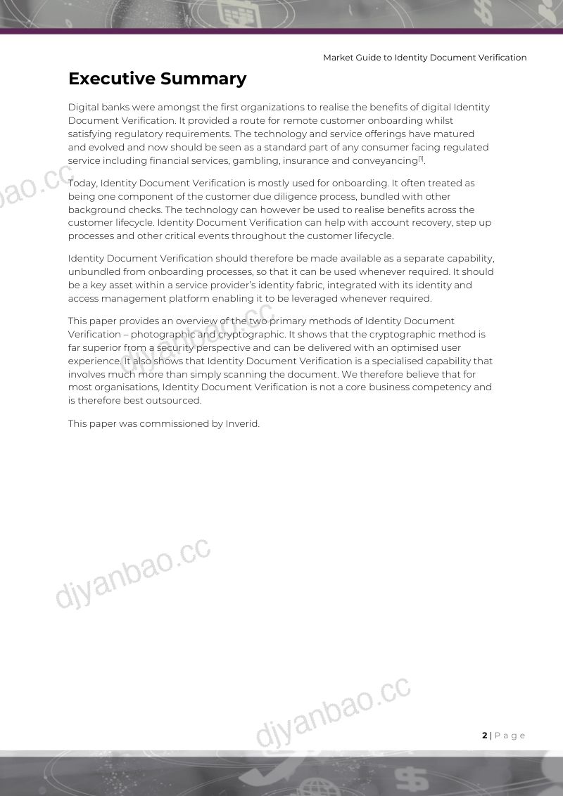 Consult Hyperion：2024年身份证件验证市场指南（英文版）（12页） 第2页
