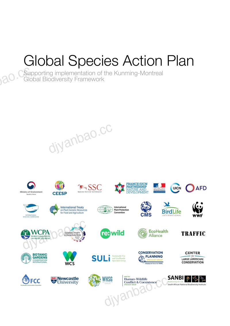 IUCN:2023《全球物种行动计划》支持昆明-蒙特利尔全球生物多样性框架的实施研究报告(英文版)(58页) 第3页