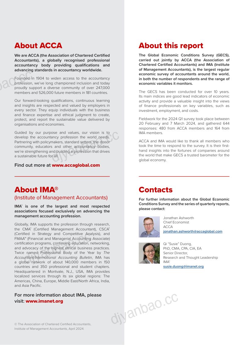 ACCA& IMA：2024年第一季度全球经济状况调研报告（英文版）（14页） 第2页