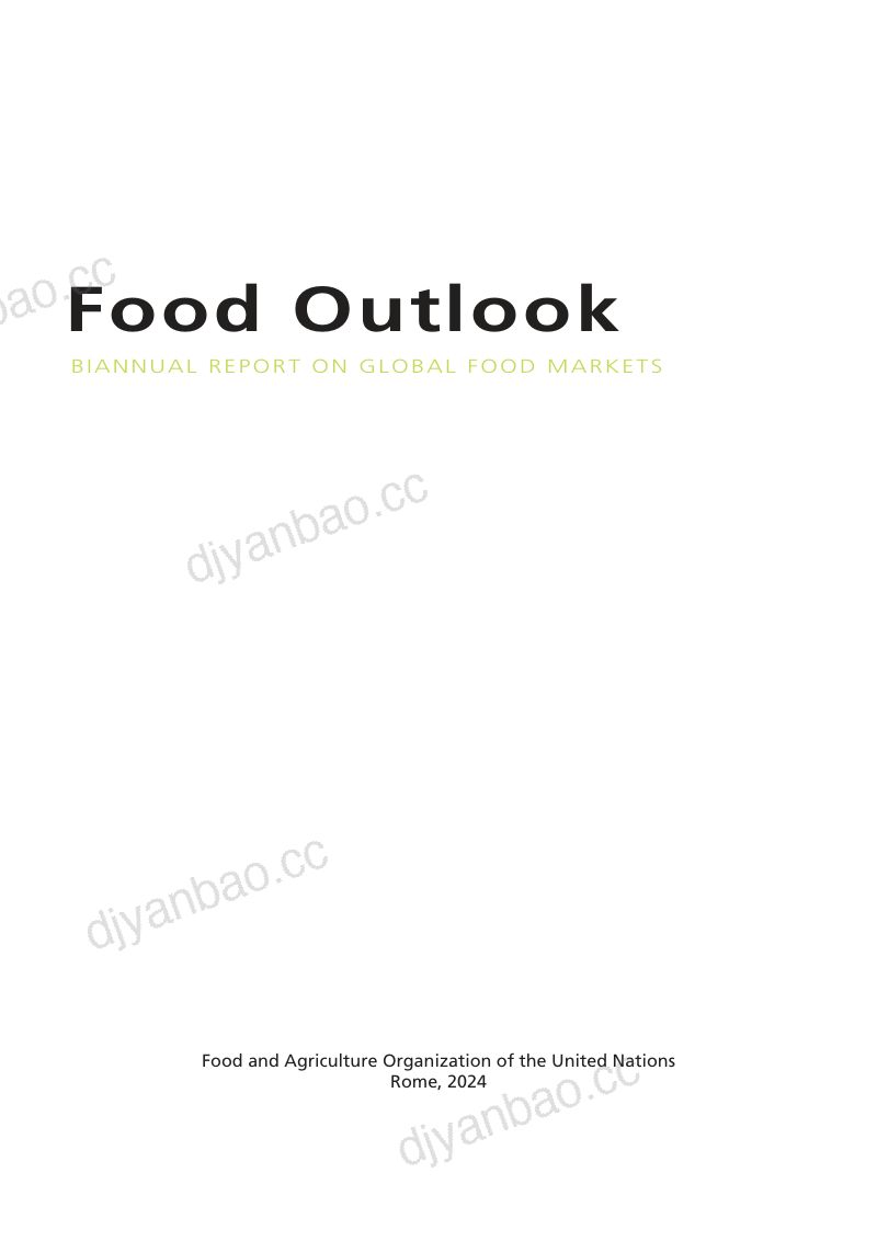 联合国粮农组织：2024年全球粮食市场展望半年度报告（英文版）（144页） 第3页