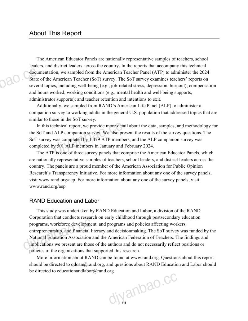 兰德公司(Rand):2024年美国教师状况调查报告(英文版)(50页) 第3页