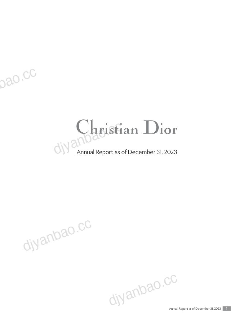 迪奥公司（CHRISTIAN DIOR）2023年年度报告（英文版）（336页） 第3页