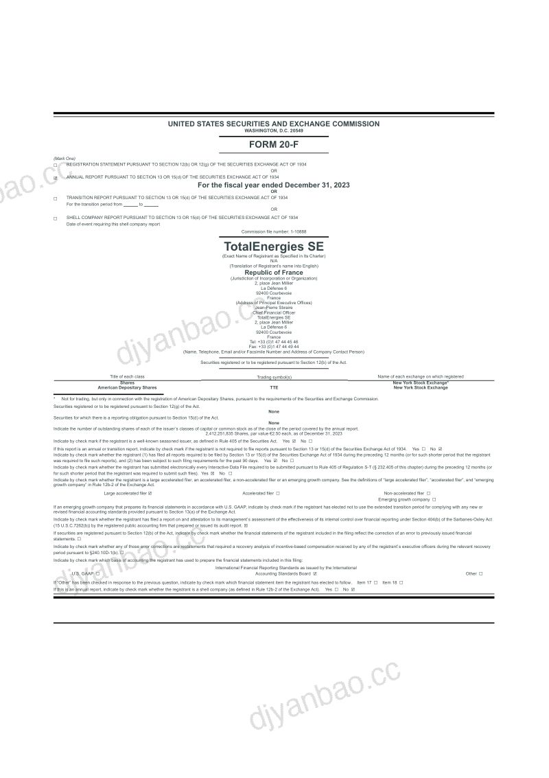 道达尔能源公司(TOTALENERGIES)2023年年度报告(英文版)(656页) 第2页