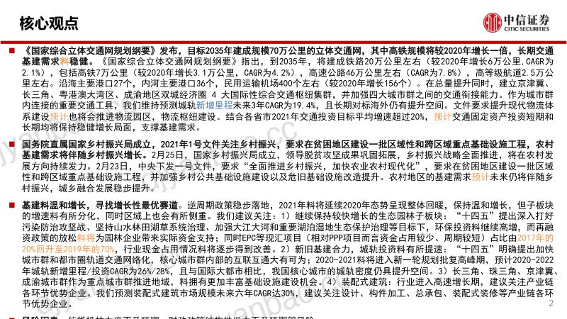 【研报】建筑行业:2035年目标建成70万公里立体交通网乡村振兴支撑农村基建需求-210228(45页) 第2页