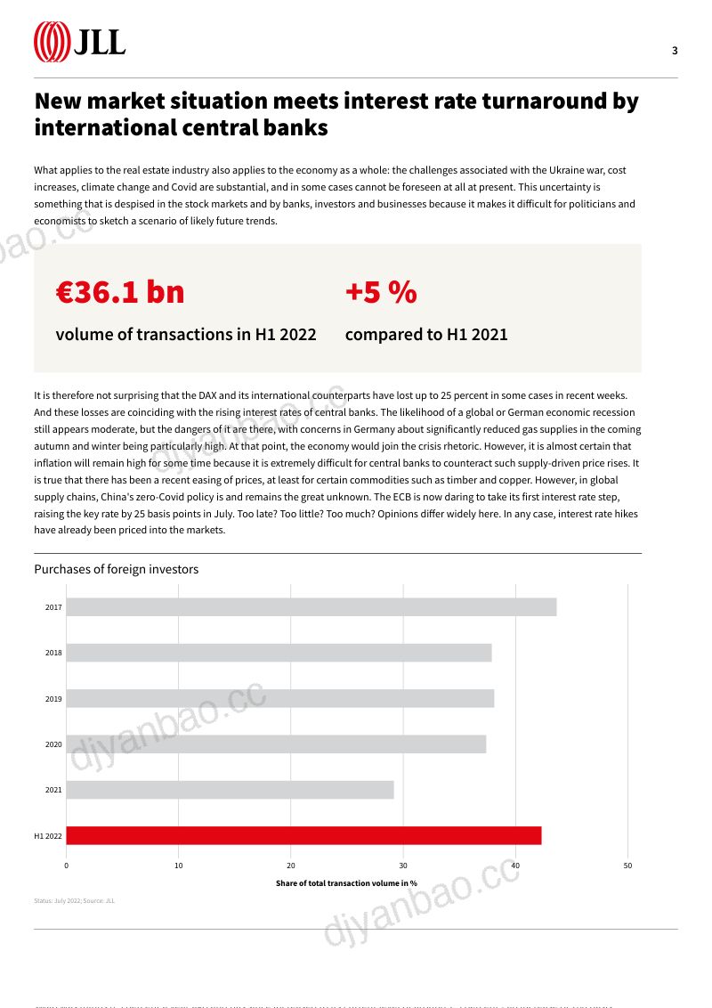 仲量联行（JLL）：2022年第二季度德国商业地产市场概况报告（英文版）（12页） 第3页