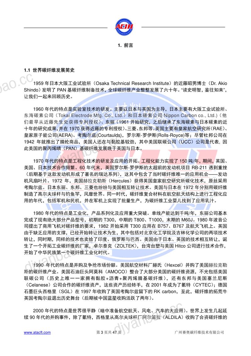 ACIH:2019年全球碳纤维复合材料市场报告(47页) 第3页