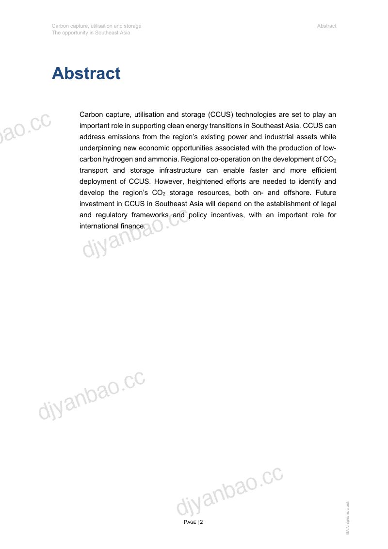 国际能源署（IEA）：碳捕获、利用和储存：东南亚的机遇（英文版）（60页） 第3页