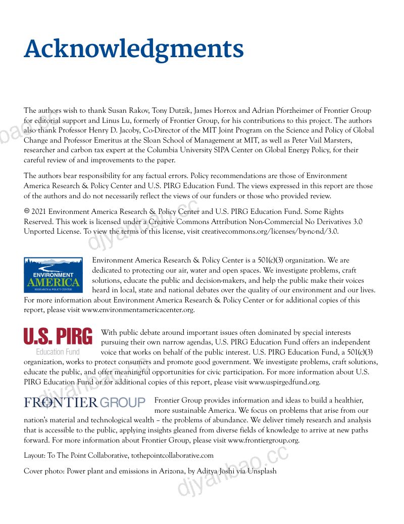 U.S.PIRG：2021年碳定价策略报告-为全球变暖污染定价 （英文版）（39页） 第3页