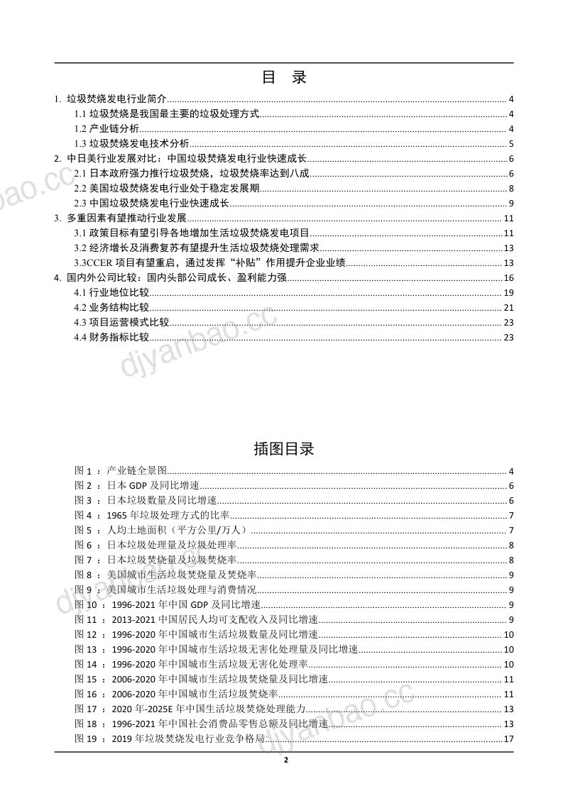 2022年我国垃圾焚烧发电产业链研究及中日美行业发展对比分析报告(30页) 第2页