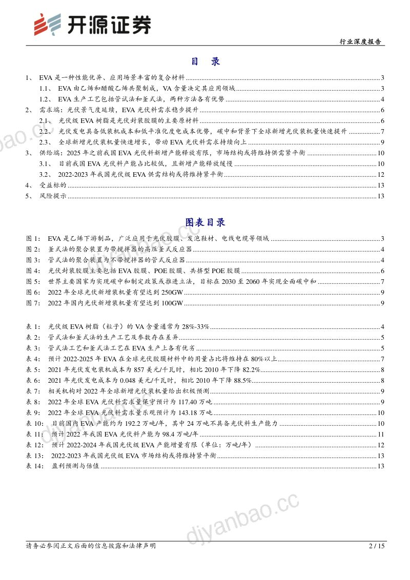 EVA行业深度报告：光伏行业高景气EVA供需结构有望维持紧平衡-220818（15页） 第2页