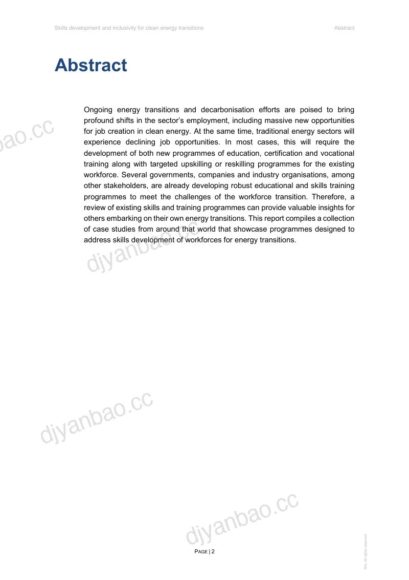 国际能源署（IEA）：清洁能源转型的技能发展和包容性（英文版）（62页） 第3页