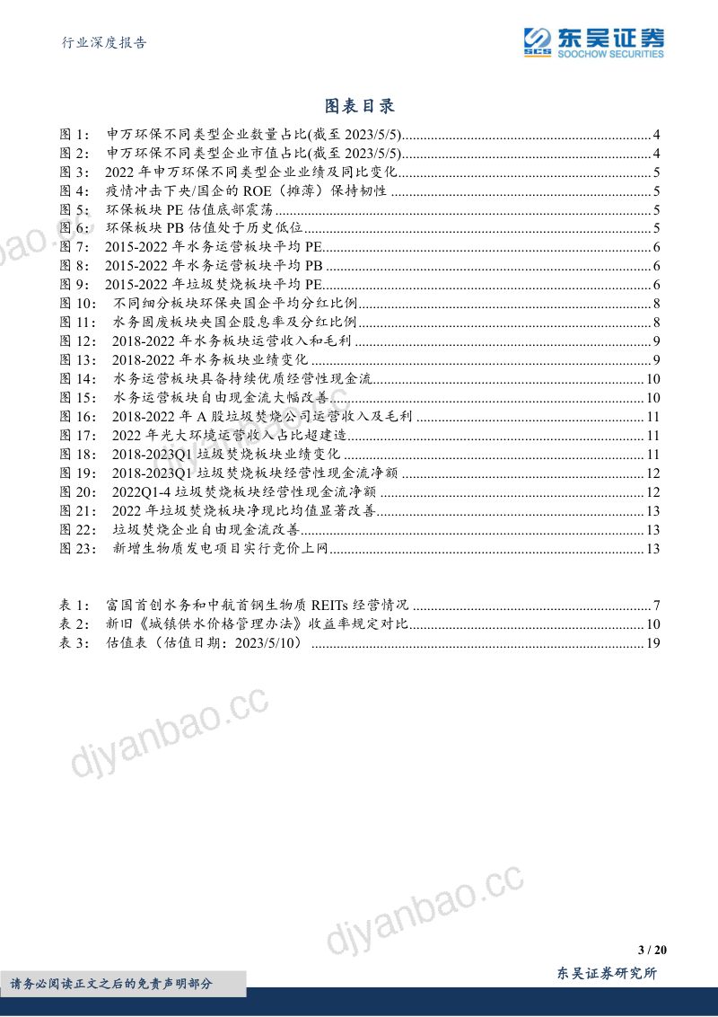 环保行业深度报告：中特估专题1低估值+高股息+现金流改善一带一路助力水务固废资产价值重估-230514（20页） 第3页
