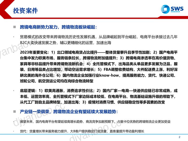 跨境物流行业分析框架：跨境电商渗透率进入新阶段物流成长优质公司逻辑梳理-240109（72页） 第2页