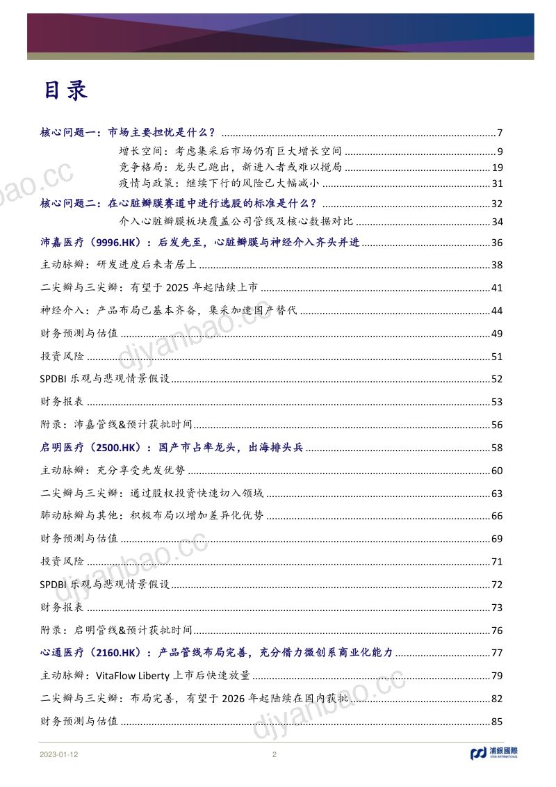中国医疗行业：介入心脏瓣膜行业春归有期-230112（95页） 第2页