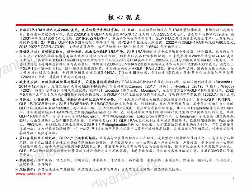 医药行业专题报告：GLP~1RA引领全球降糖减重时代变革-230919（85页） 第2页