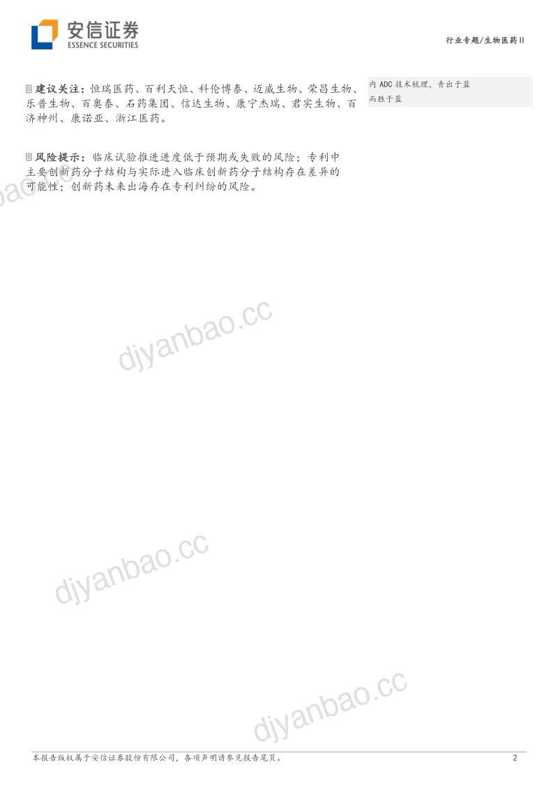 生物医药行业创新药研究框架之ADC:国内企业研发进度梳理创新布局逐渐进入兑现期-230926(25页) 第2页