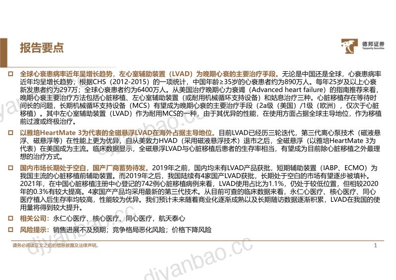 人工心脏行业之LVAD:国产陆续上市填补空白蓝海市场-231016(31页) 第2页
