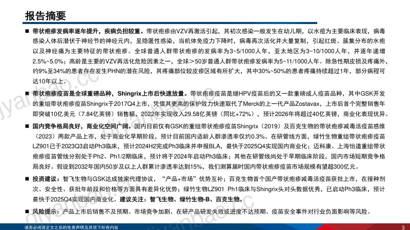 疫苗行业系列报告（5）：带状疱疹疫苗是全球重磅品种国内商业化空间广阔-231024（31页） 第3页