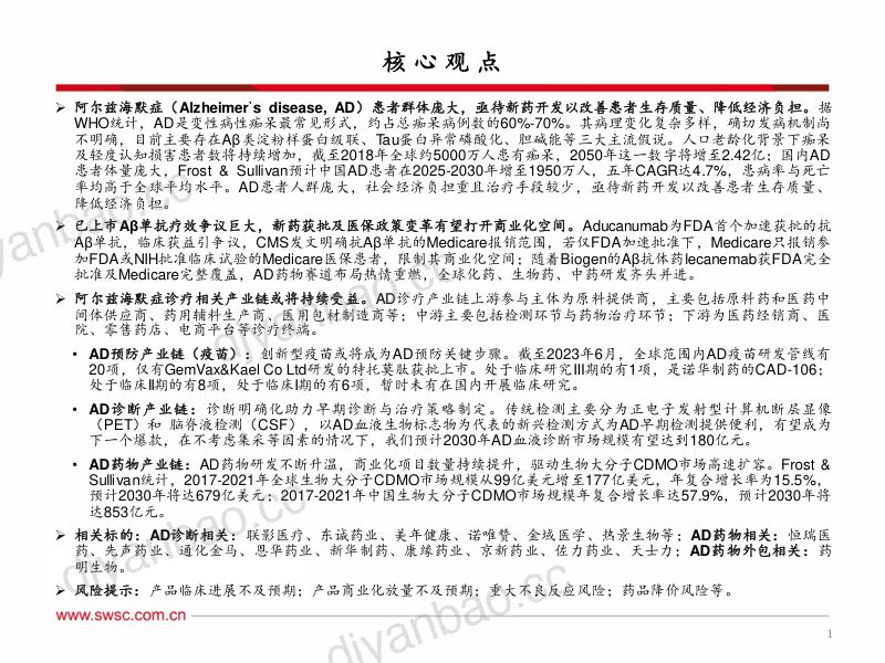 医药行业专题报告：Aβ药物催化阿尔兹海默症诊疗领域变革-231214（65页） 第2页