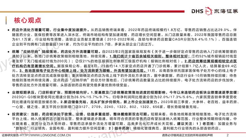 药店行业报告：统筹持续推进门店积极扩张底部反转可期-231201（34页） 第2页