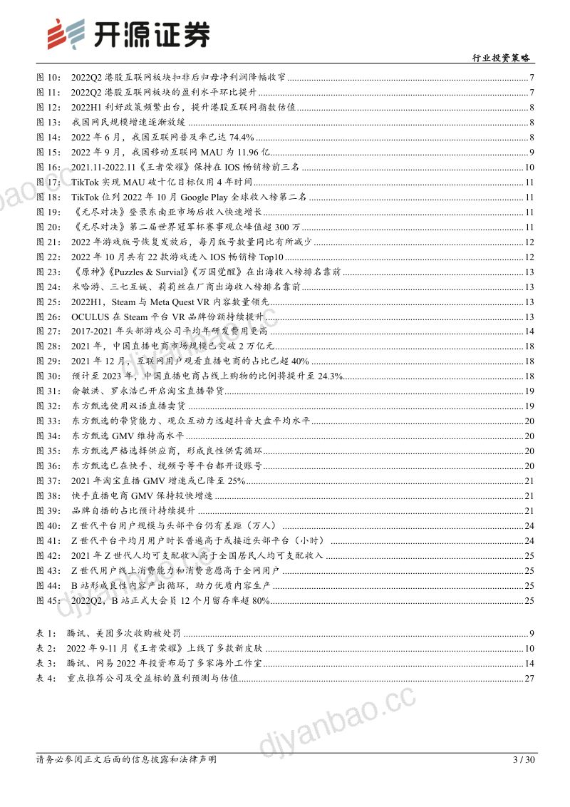传媒行业投资策略:拨云见日优选优质内容型互联网公司-221201(30页) 第3页