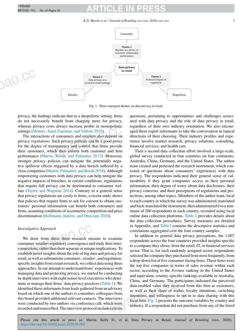 Journal of Retailing:零售业数据隐私(英文版)(16页) 第3页
