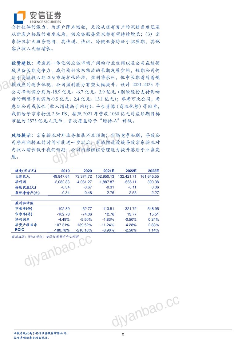 京东物流深度报告：迈向供应链基础设施龙头服务商（32页） 第2页