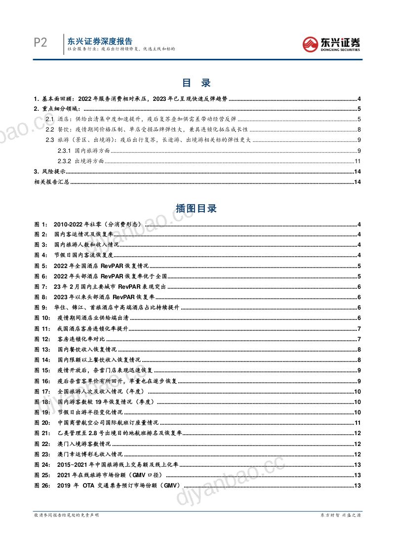 社会服务行业:疫后出行持续修复优选主线和标的-230414(16页) 第2页